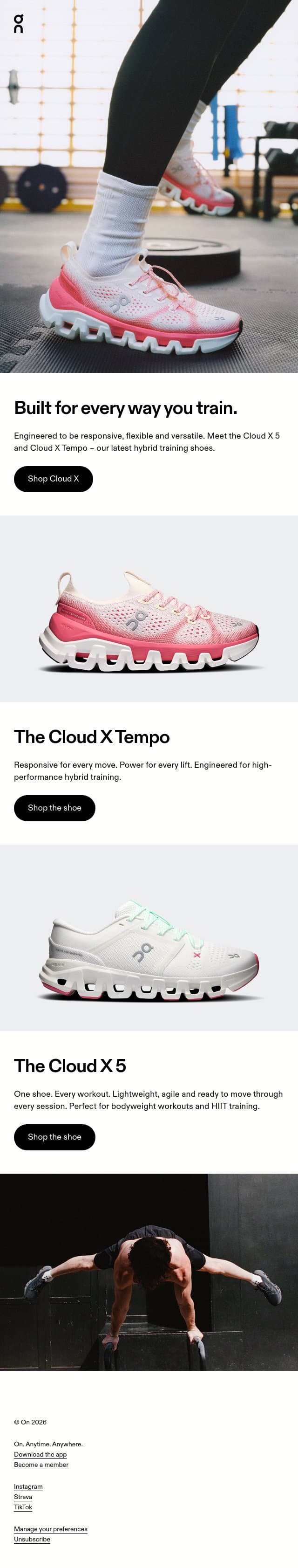 ☁️ New to the Cloud X collection email from On Running screenshot