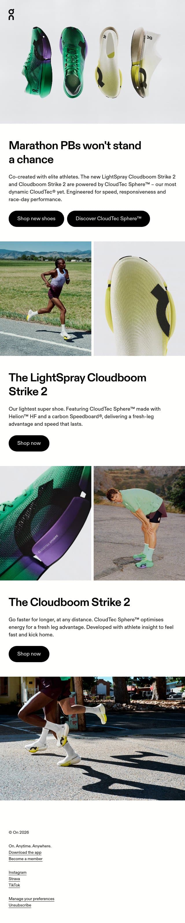 ☁️ Race for the feeling email from On Running screenshot