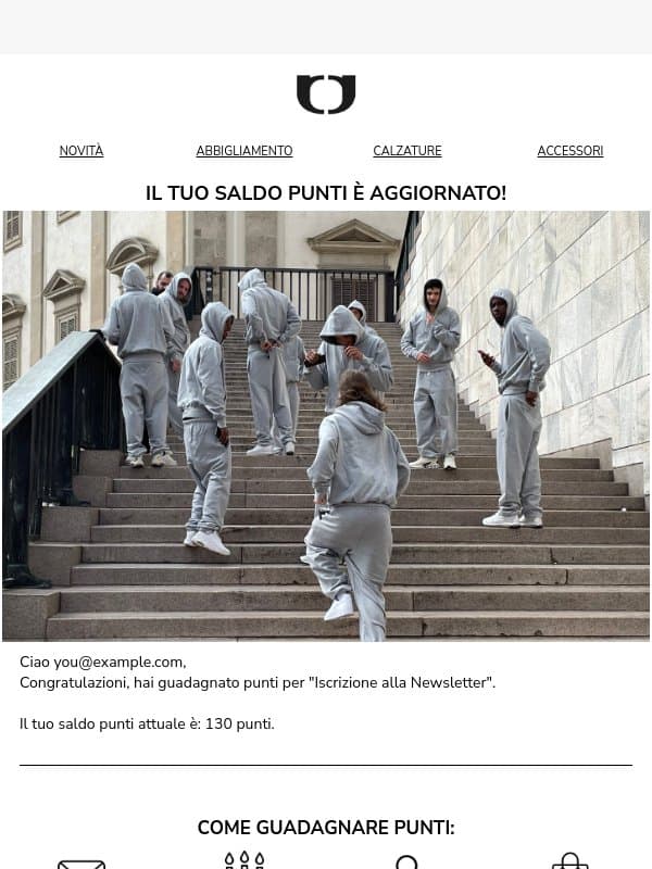 Il tuo saldo punti è aggiornato! email from One Block Down