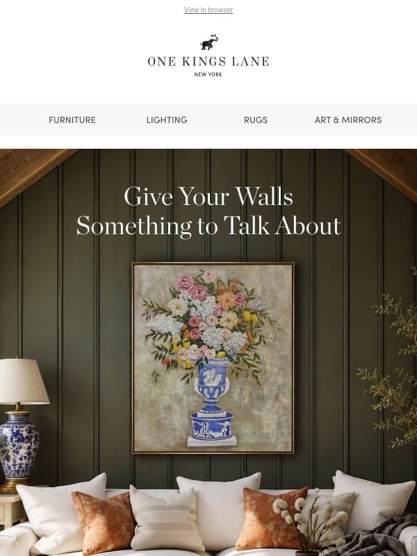 2 Days Only — Up to 50% Off Art & Mirrors email from One Kings Lane
