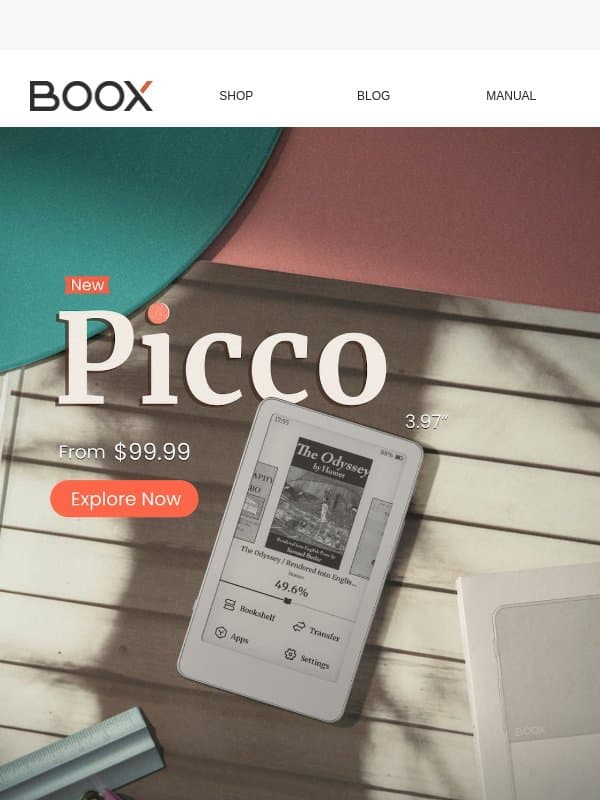 Discover BOOX Picco from $99! email from Onyx Boox