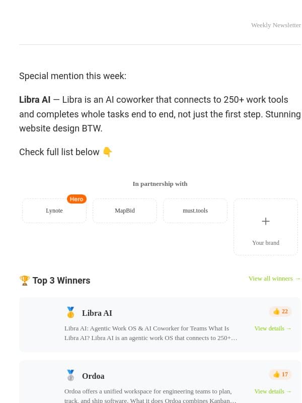 Your Weekly Product Report #038 ๐ email from OpenHunts