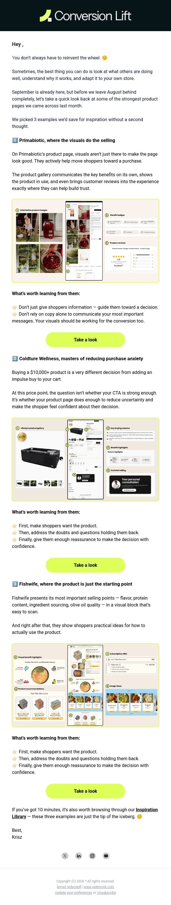 What caught our eye in August đź‘€ email from OptiMonk screenshot