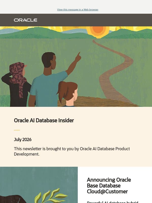 Announcing Oracle Base Database Cloud@Customer email from Oracle