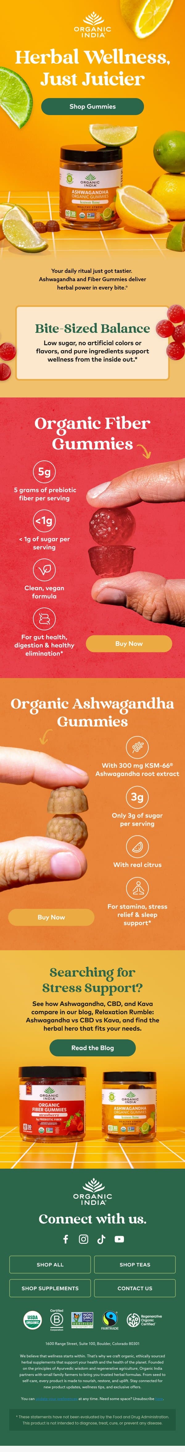 Herbal Goodness in Every Bite 🍓 email from Organic India screenshot