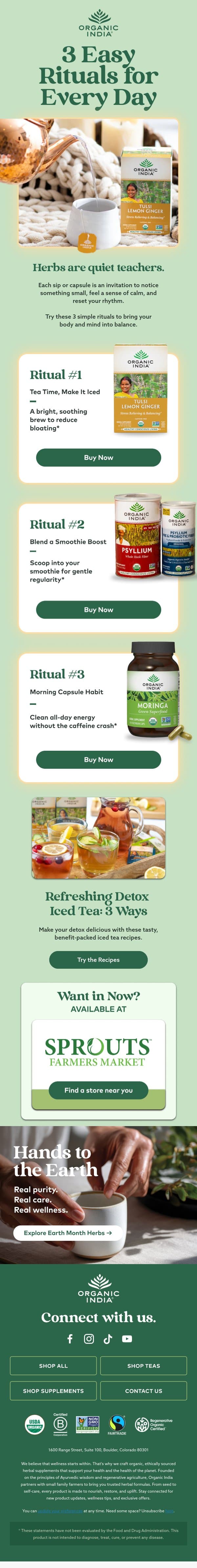 An Invitation to Notice ๐ email from Organic India screenshot