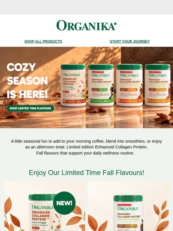 We’re here for a (cozy) time, not a long time email from Organika