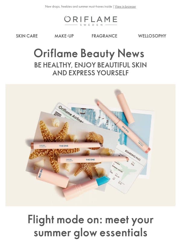 Your beauty insider update email from Oriflame