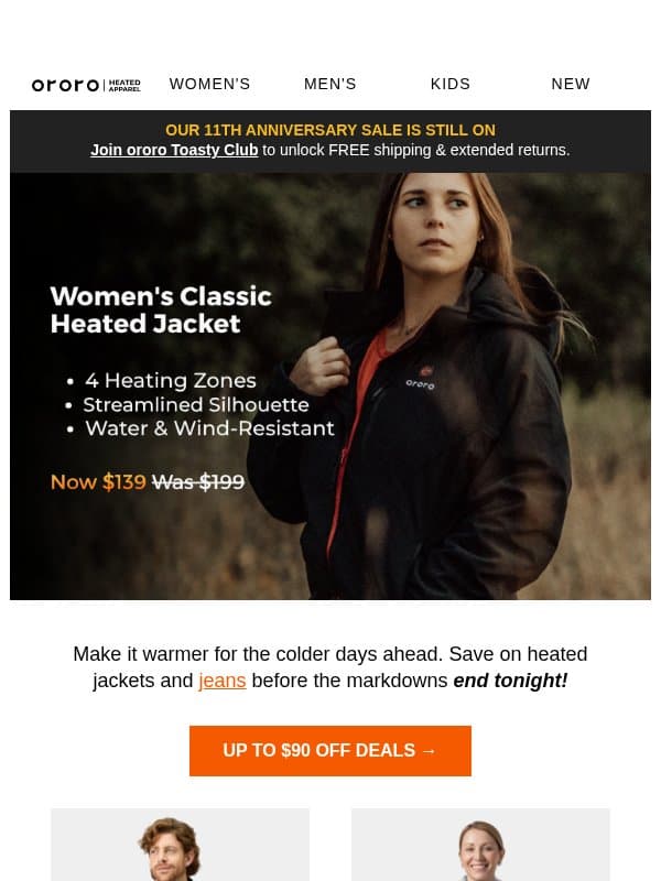Going: Weekend Jacket Deals! 🔥 email from ororo