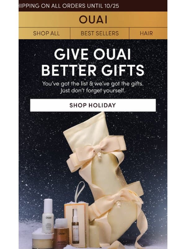 Stuck on gift-picking? Allow us... email from OUAI