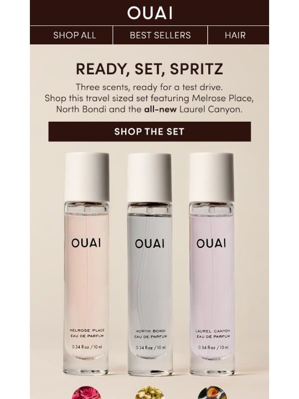 Three scents, one set email from OUAI