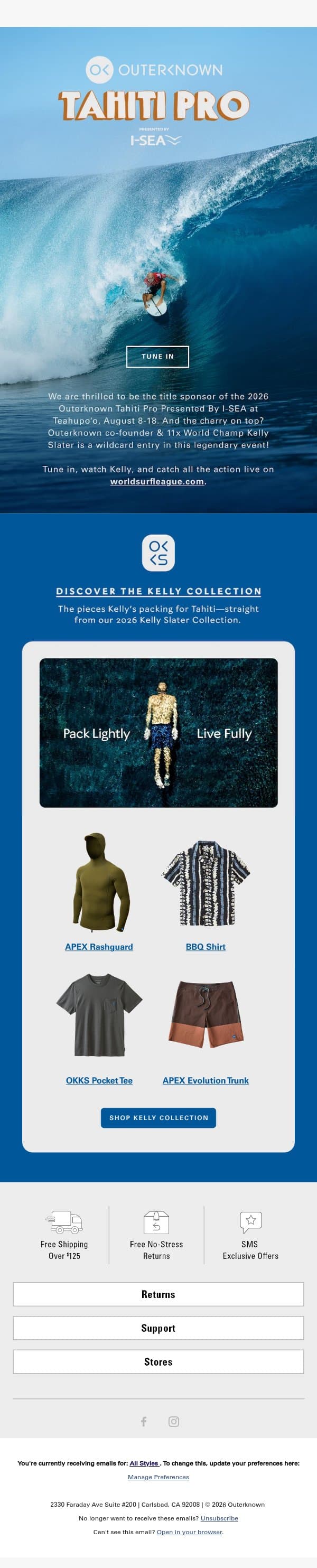 Introducing: The Outerknown Tahiti Pro email from Outerknown screenshot