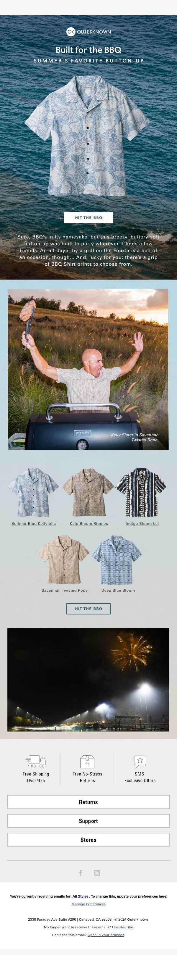 Built For The BBQ email from Outerknown screenshot