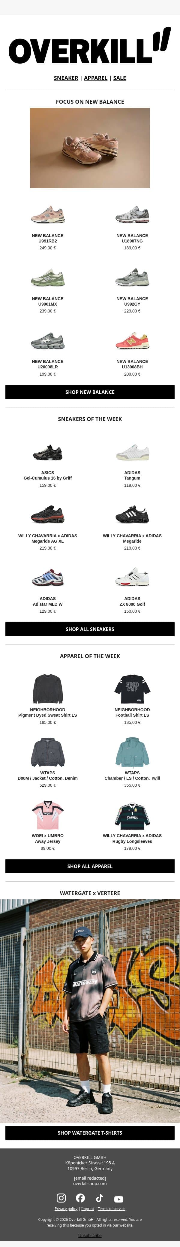 Hey adam, here are the drops of the weekend. email from Overkill screenshot