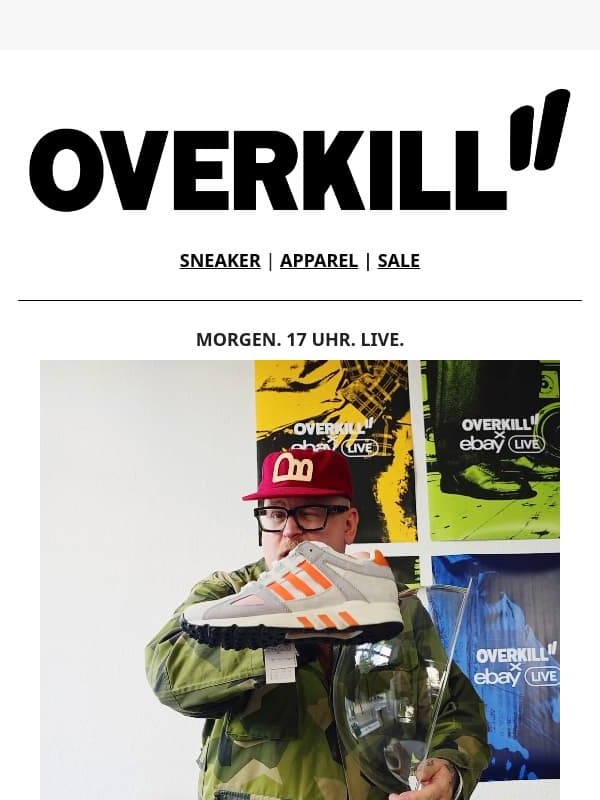 Morgen: OVERKILL x eBay Live πΊ email from Overkill