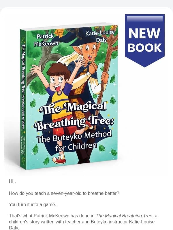 Patrick’s new book for kids email from Oxygen Advantage