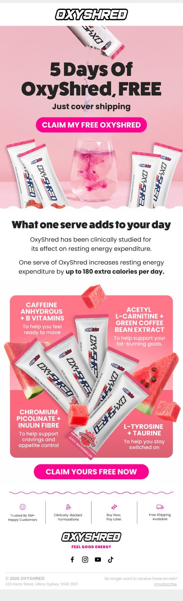 A week of OxyShred for $6.95 ⚡️ email from OxyShred screenshot