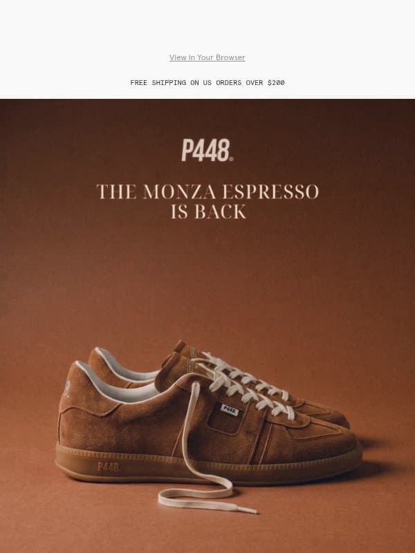 The Monza Espresso Is Back email from P448