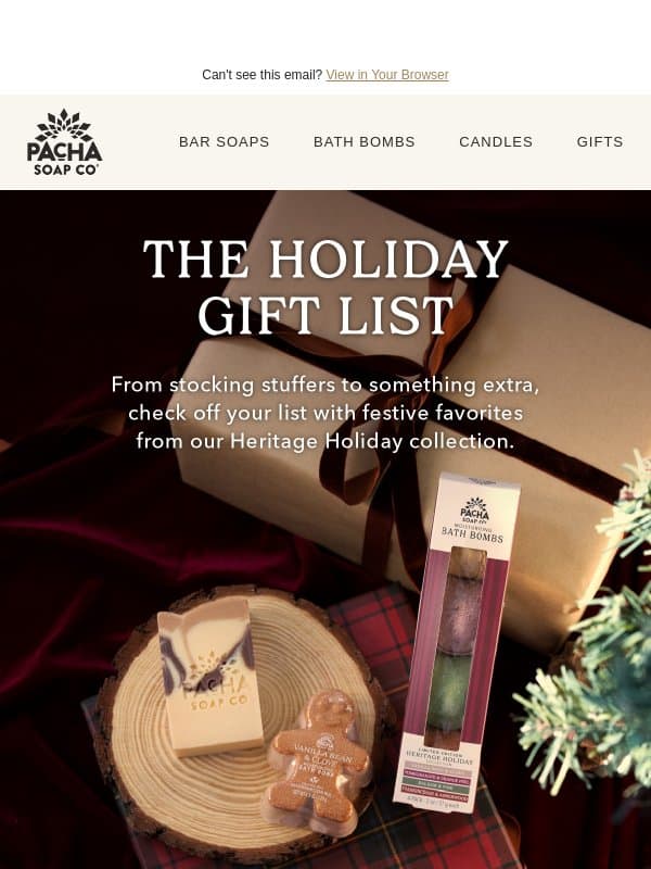 These are all under $30? 👀 email from Pacha Soap Co.