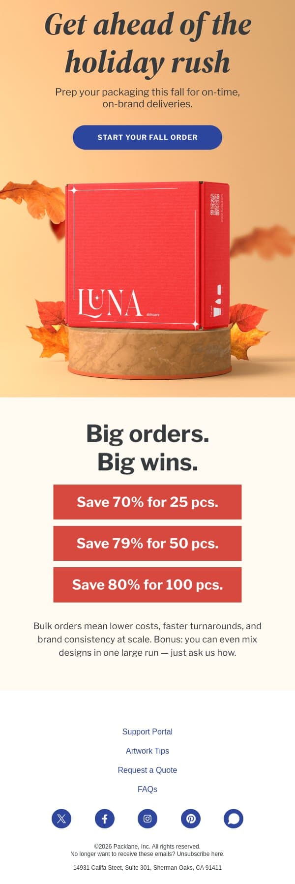 Fall starts with a smarter box 🍂 email from Packlane screenshot