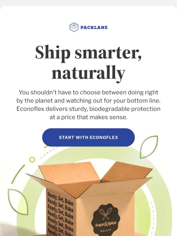 More protection. Less spend. email from Packlane
