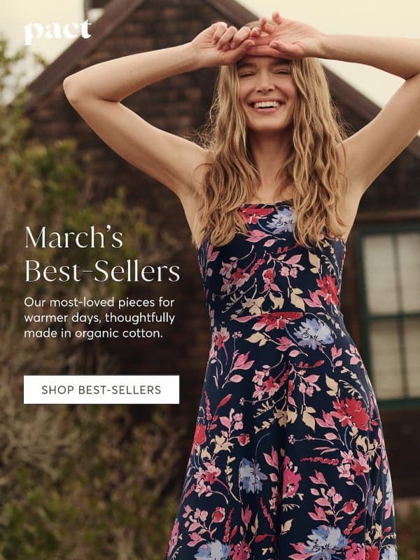 Our Most-Loved Spring Styles email from Pact
