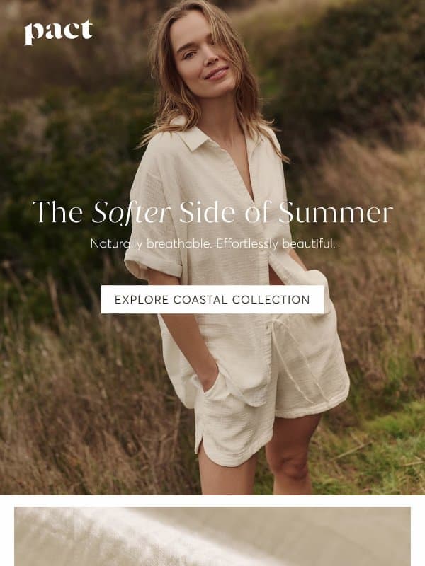 The Feel-Good Fabric of Summer email from Pact