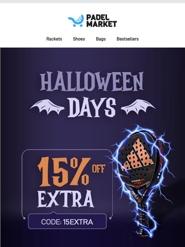 ⏳ Last weekend: EXTRA 15% off with 15EXTRA email from Padel Market