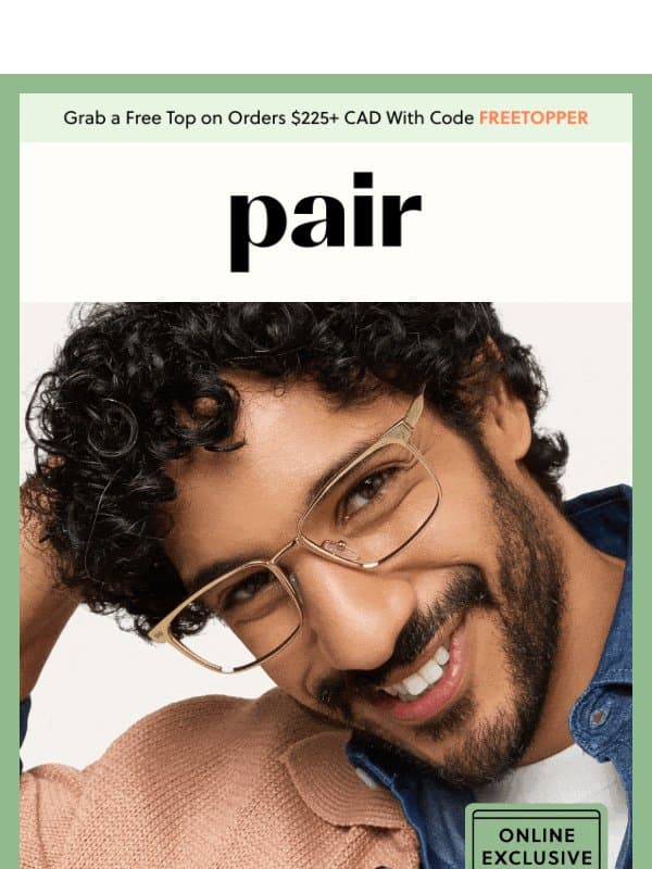 ALL-METAL BASE FRAMES email from Pair Eyewear