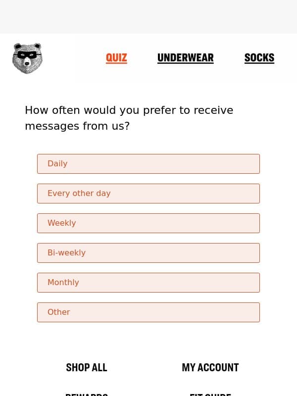 Answer this question for us. email from Pair of Thieves