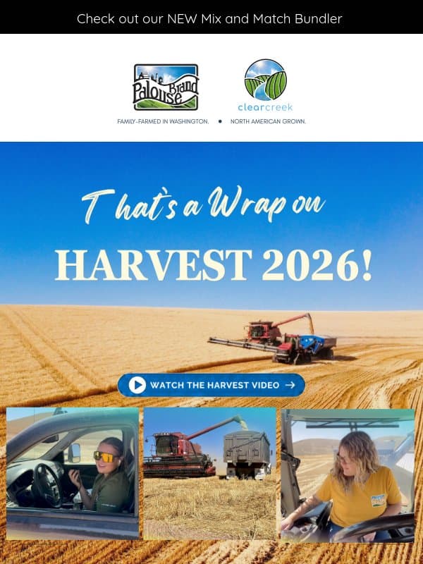 That's Wrap on Harvest 2026! email from Palouse Brand