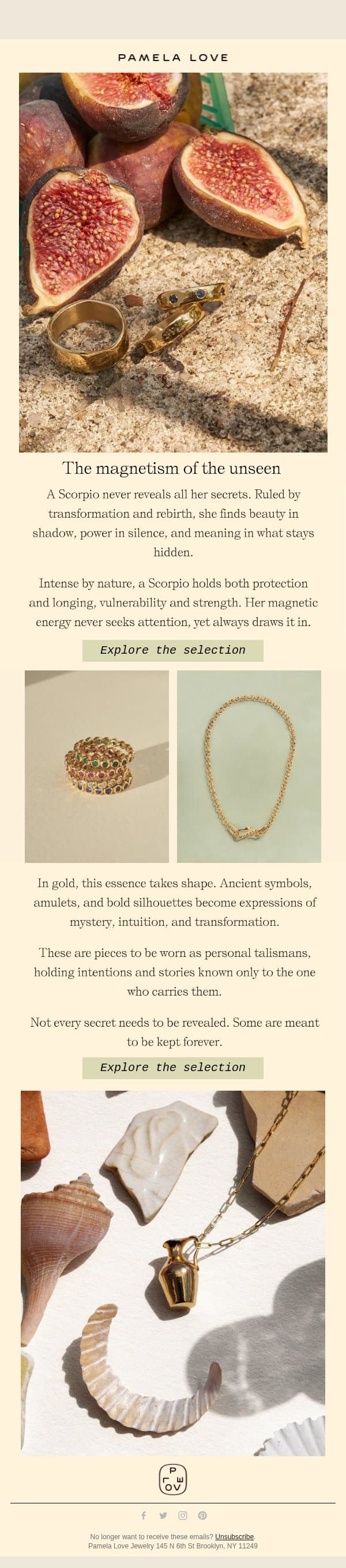 Scorpio season email from Pamela Love screenshot