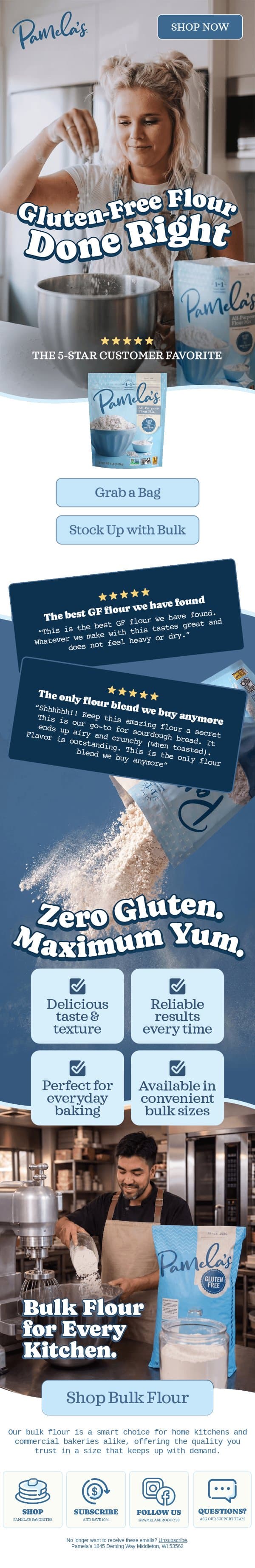 Rated 5-Stars for a Reason ⭐⭐⭐⭐⭐ email from Pamela's Products screenshot
