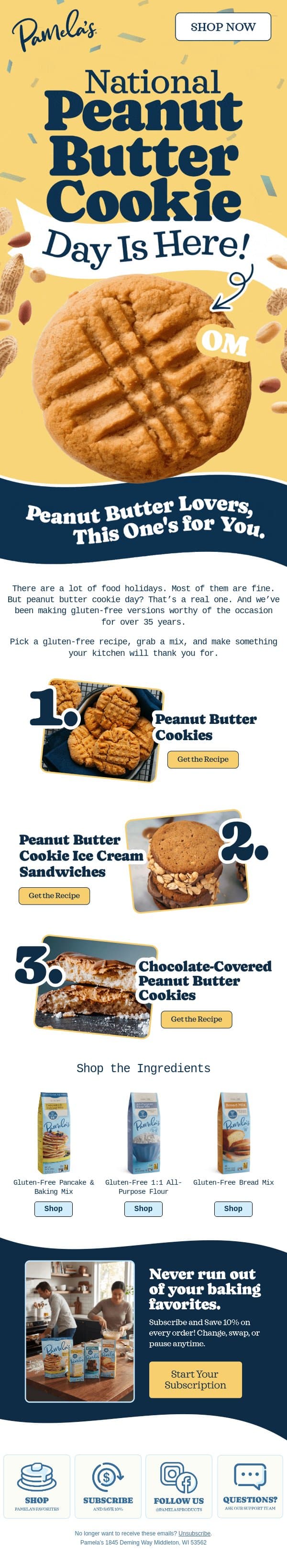 Peanut Butter Lovers, This One's for You ๐ฅ email from Pamela's Products screenshot