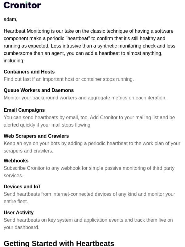 How to use Heartbeat Monitoring email from Panelbear