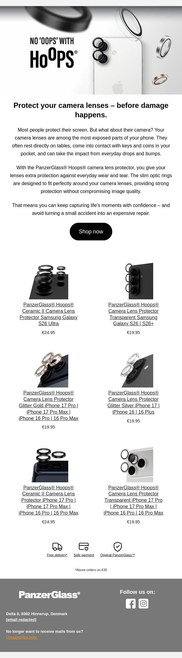 When the moment happens, your camera should be ready email from PanzerGlass screenshot
