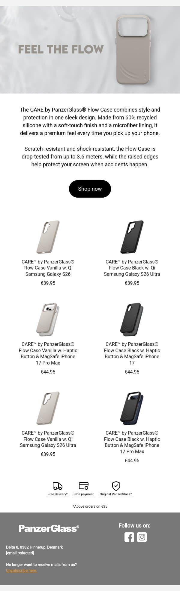 CARE makes it easy to protect your phone β and still look great. π± email from PanzerGlass screenshot