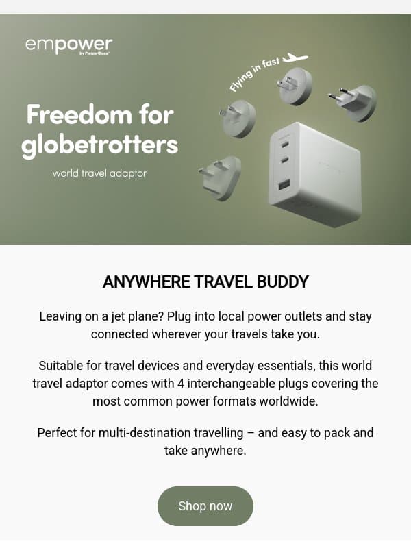 Meet your new travel buddy ✈️ email from PanzerGlass