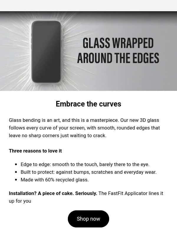 New: Endless Fit 3D Curve email from PanzerGlass