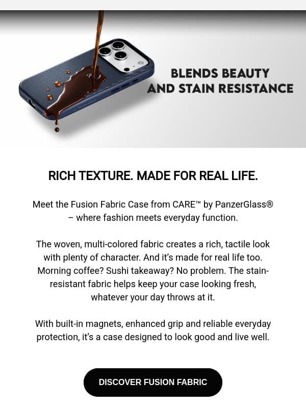 Most wanted. Fusion Fabric Case ✨ email from PanzerGlass