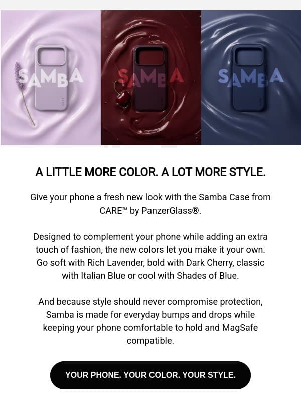 Meet your phone’s new favorite colors 💜💙 email from PanzerGlass