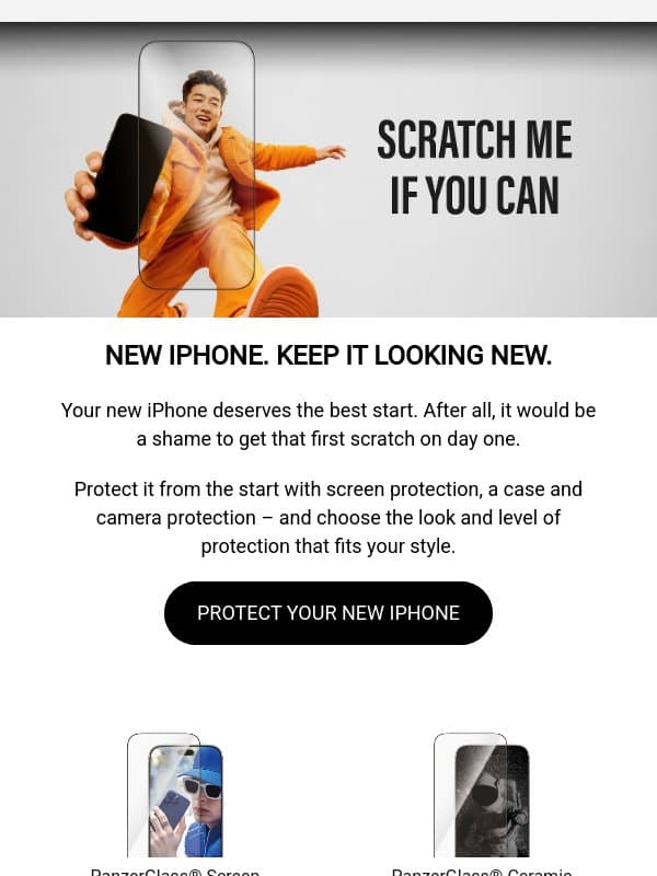 New eye-opening iPhone? Protect it from day one 📱 email from PanzerGlass