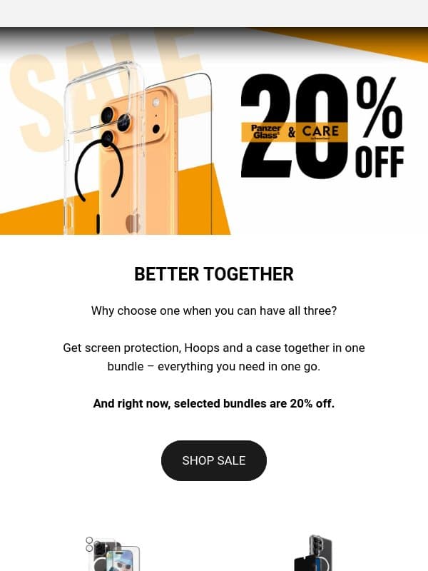 BETTER TOGETHER. One bundle. 20% off. ✨ email from PanzerGlass