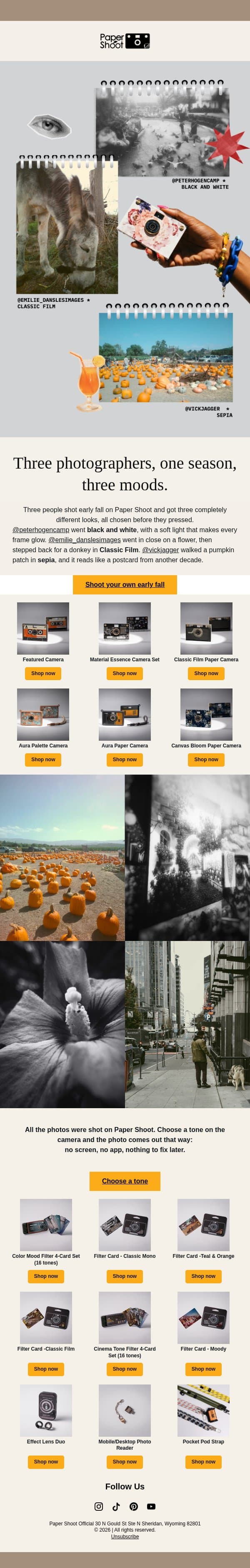 🍁Early fall in black and white, sepia and Classic📸 email from Papershoot screenshot