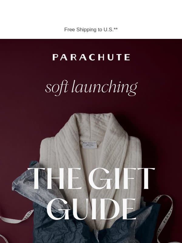 Meet the Gift Guide email from Parachute Home