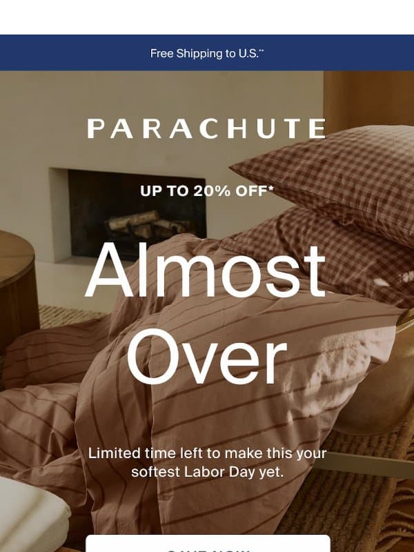 Long Weekend. Better Bed. email from Parachute Home