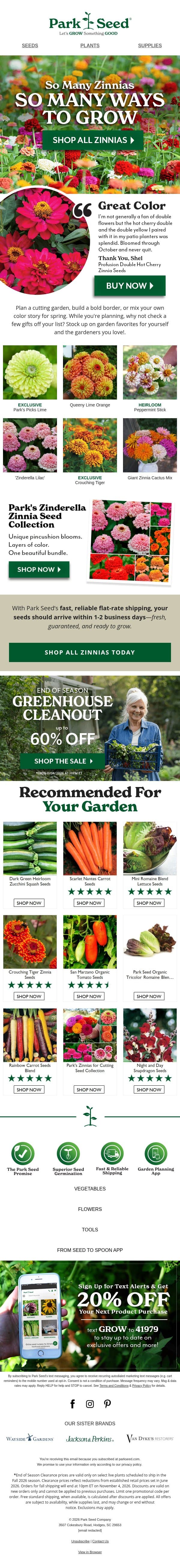 Let's Grow Something...Colorful! email from Park Seed screenshot