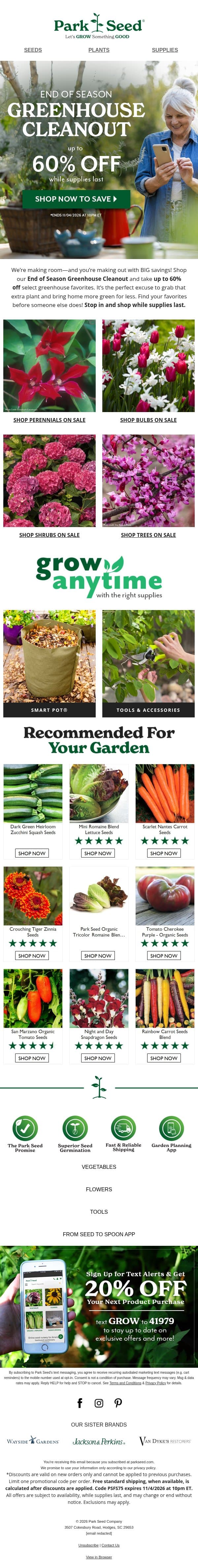 Unearth a Monster of a Deal: up to 60% OFF! π email from Park Seed screenshot