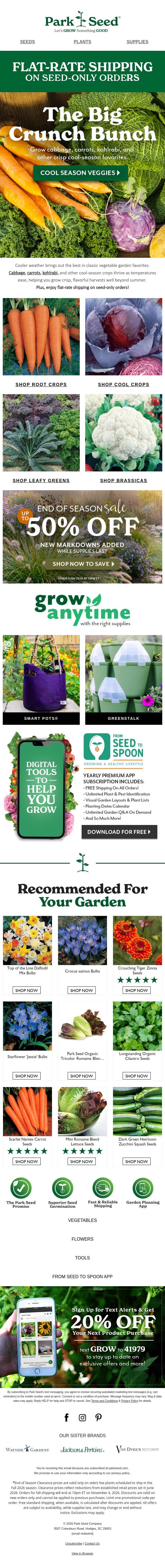 There's Still Time for Crisp Harvests & Flat-Rate Shipping! email from Park Seed screenshot