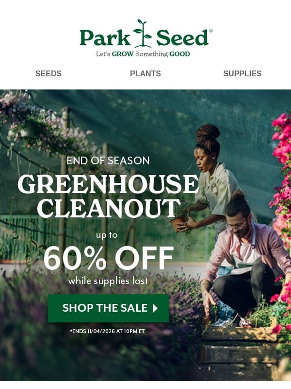 No Tricks, Just Savings! email from Park Seed